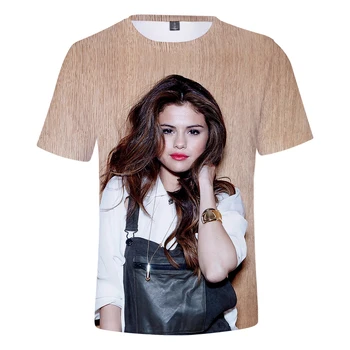 Aikooki Naują Atvykimo Selena Gomez 3D marškinėliai Vyrams, Moterims Vasaros Mados Harajuku T-shirt 3D Spausdinimo Selena Gomez O-Neck T Marškinėliai