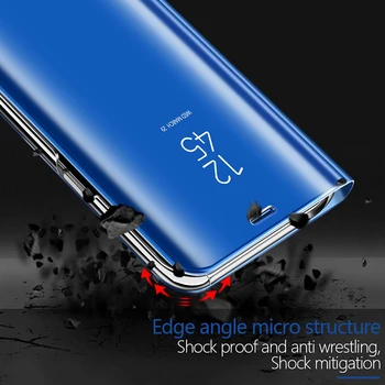 Smart Veidrodis Telefono Dėklai Samsung Galaxy A50 Apkalos Apversti atsparus smūgiams Padengti Šarvai SamsungA50 GalaxyA50 2019 Mobiliojo Atgal Dėklas
