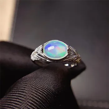 Leechee opalas žiedas 7*9 mm gamtos spalvinga gemstong papuošalai moterims gimtadienio dovana nekilnojamojo 925 Kieto Sidabro nemokama laivas