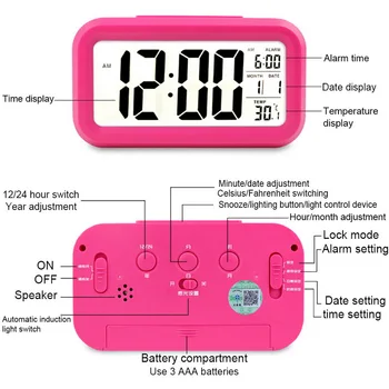Žadintuvas LED Skaitmeninis Laikrodis-Žadintuvas Ekranas Su Temperatūros Kalendoriaus Funkcija, Stalo Laikrodžiai, Namų Dekoro