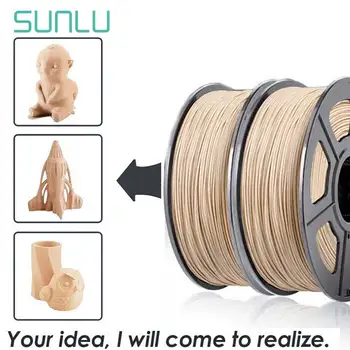 SUNLU Geriausias Pardavėjas 3D Spausdintuvas Medienos PLA Gijų 1KG Su Ritės Vaikų Kūrybos Modelis Medžiagos netoksiškas 1.75 MM Medienos Kaitinamosios