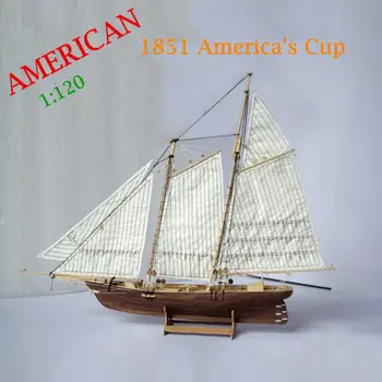 Mediniai Masto Modelis Laivo 1/120 Asamblėjos Modelis rinkiniai Klasikinės Medinės Valties Modelio AMERIKOS Masto Medinis Modelis Laivo Rinkiniai