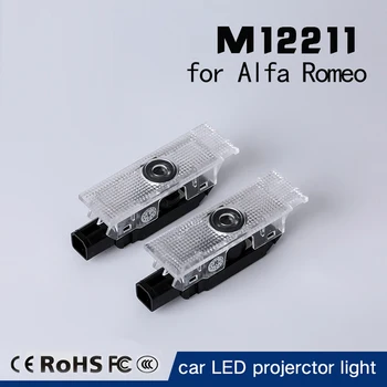 2VNT Led Automobilio Duris Šviesos Projektorius, Logotipu, Sveikinimo Šviesos Alfa Romeo Stelvio Giulia LED žibintai, automobilių reikmenys