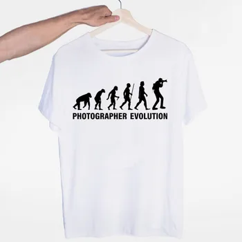 Vyrų Evoliucija, PhotographerPersonalizedPhotographyt-shirt O-Kaklo ShortSleeves SummerCasualFashion Unisex Vyrų ir Moterų Ssh