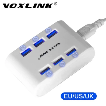 VOXLINK 24W 4.8 6-Ports USB Įkrovimo Stotis Mini Nešiojamieji Multi Port USB Įkroviklis Hub Power Station 