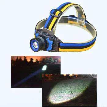 Didelės galios Q5 LED Žibintai Žibintuvėlis Įkraunamas Zoomable Dėmesio Frontale Žibintas Žibinto priekinis žibintas, Žvejyba, Kempingas Įkroviklis