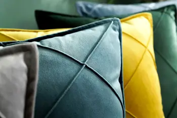 Prabangių Mados Yellow Blue Velvet Siuvinėjimo Geometrinis Pagalvėlė Padengti Pagalvę Padengti Užvalkalas Namų Dekoro Sofa Mesti Pagalvės