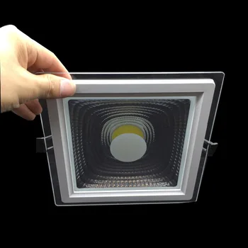 Reali Galia 25W Aikštėje LED Panel Šviesos COB Downlight Embedded Lubų Žemyn Šviesos Stiklo Sienelė, 3D Efektas, 110V, 220V, Patalpų Šviesos