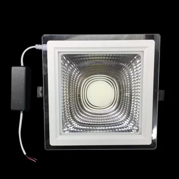 Reali Galia 25W Aikštėje LED Panel Šviesos COB Downlight Embedded Lubų Žemyn Šviesos Stiklo Sienelė, 3D Efektas, 110V, 220V, Patalpų Šviesos