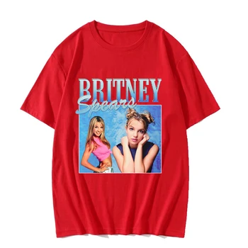 Vyriški Juodi marškinėliai Hipster Juokinga T Shirts Hip-Hop Negabaritinių Marškinėliai Britney Spears Gražių Nuotraukų Spausdinimo Trumpas Harajuku Tees