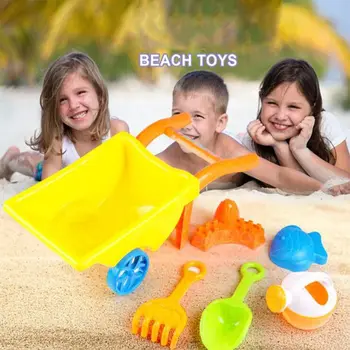 7 Vnt Karutis Paplūdimio Žaislai Vaikams, Smėlio Žaislai Pastato Smėlio Pilių Formų