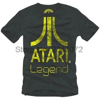 Atari - Antracito Legenda Logotipas Mens Trumpas Rankovės Medvilnės Marškinėliai - Nauji Ir Europos Sąjungos Oficialusis
