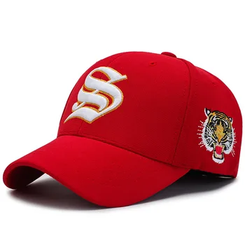 2020 Naujas Tigras Laišką Siuvinėjimo Beisbolo kepuraitę Unisex Medvilnės Kepurės Lauko Lenkti Kraštų Laisvalaikio skrybėlę Reguliuojamas Vasaros Saulės Skrybėlės