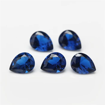 Dydis 3x5~10x12mm Kriaušės Formos 113# Mėlyna StoneBrilliant Sumažinti Sintetinių Spinel Mėlyna Akmens Papuošalai