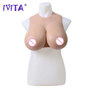 IVITA Pilnas Silikoninės Krūtinės Užpildyti Krūtų Formos Realus Fake Boobs Stipriklis už Crossdresser Drag Queen Shemale Transseksualų