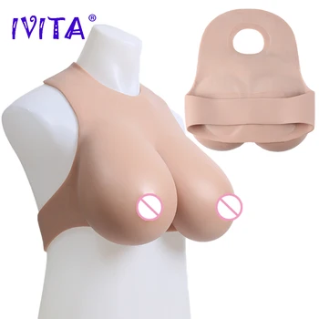 IVITA Pilnas Silikoninės Krūtinės Užpildyti Krūtų Formos Realus Fake Boobs Stipriklis už Crossdresser Drag Queen Shemale Transseksualų