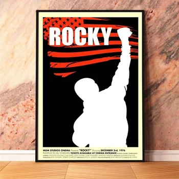 Rocky Balboa 1976 Filmų, Plakatų ir grafikos Sienos meno Dekoratyvinis Nuotrauką Drobė, Tapyba Už Kambarį Namų Dekoro Neįrėminti