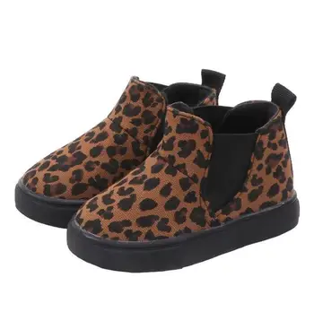 Merginos batai žiemą naujas leopard minkšto dugno neslidus vaikų sniego batai kūdikiams medvilnės batai mados mergaičių batai