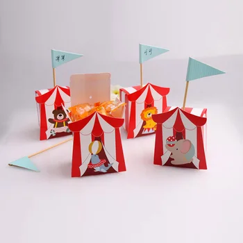 Raudona Cirko Gyvūnai Dizaino Naudai Lauke Baby Shower Krikšto Šalies Saldainiai Svečias Dovana Metu Lauke Gimtadienis