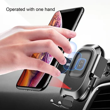 Baseus 10W Belaidžio Įkrovimo Judriojo Telefono ryšio Smart Automobilio Laikiklis iPhone 