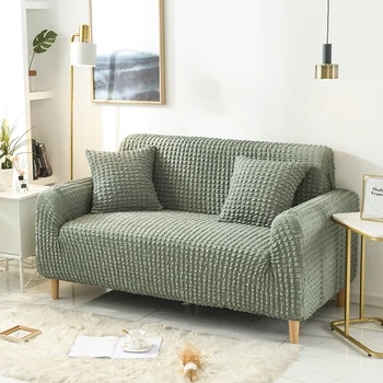 Vientisos spalvos Sofa Cover Paprasta juostele sofa padengti Kambarį Elastinga Sofos Slipcover 1/2/3/4 vietų
