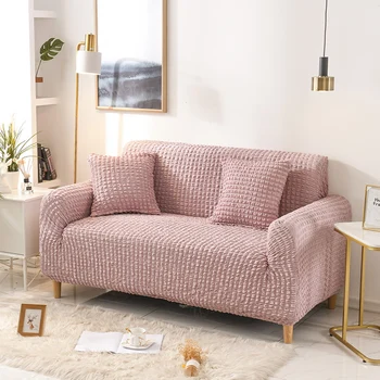 Vientisos spalvos Sofa Cover Paprasta juostele sofa padengti Kambarį Elastinga Sofos Slipcover 1/2/3/4 vietų