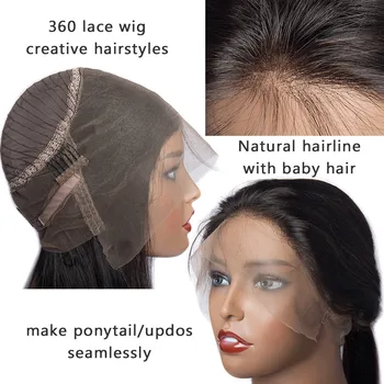 360 Nėrinių Priekinės Perukas Peru Tiesūs Plaukai Prieš Nupeštos Su Kūdikių Plaukus Remy Nėriniai Priekiniai Žmogaus Plaukų Perukai 150 Tankis Saulės Spindulių Plaukų