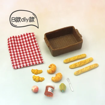 1/12 bjd miniatiūriniai iškylą žaislas ob11 duona modelis 1: 6 masto lėlės namas žaislo modelis miniatiūrinės maisto žaisti mini duonos krepšelis virtuvės žaislas