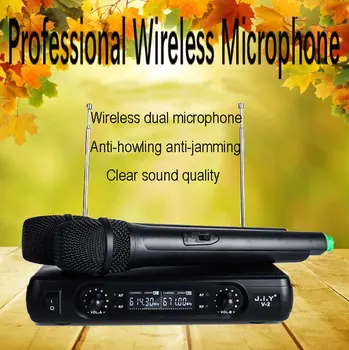 JIY Profesionalus LCD karaoke Bevielis Mikrofonas V2 maišytuvas garso radijo rinkiniai nešiojamą LCD mikrofon, skirti karaoke Sistemos kompiuteris Mic