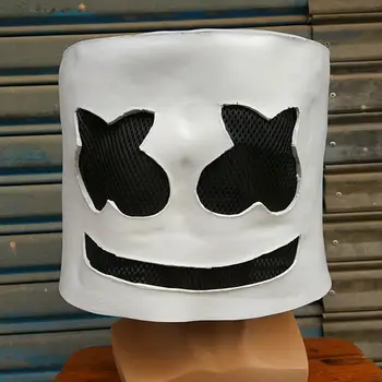 DJ, LED Full Face Marshmello Kaukė Šviesos Latekso Kaukė Šalies Prop Cosplay Šviesos Marshmallow Šalmas Halloween Party Dropship