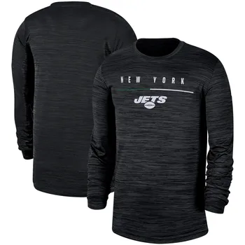 Vyrai, New York Juoda Nuošalė Jets Legenda Greitis Kelionės Veiklos Long Sleeve T-Shirt