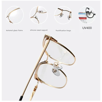 Peekaboo aukso metalo retro akiniai moterų skaidrus objektyvas mados accessorries akinių rėmeliai cat eye dovana moterims