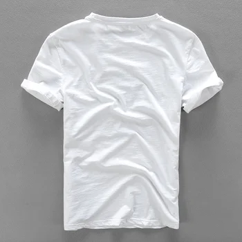 2020 Naują Atvykimo Black Marškinėliai Vyrams Vasaros Lino Marškinėlius Vyrų Apvalios Kaklo Siuvinėjimo Linų trumpomis Rankovėmis T-shirt Mens Atsitiktinis Camisa