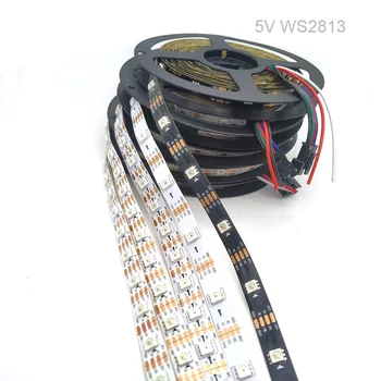 WS2813(WS2812B Atnaujinti) RGB Led Juostelės 30/60 Taškų/Led/m, Dual-Signalas, Led Atskirų Adresuojamo WS2812 IC DC5V