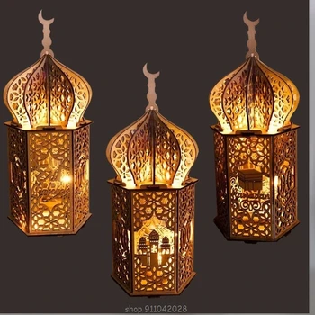 Musulmonų Festivalis Šviesos Ramadanas Eid Mubarakas Papuošalų, Medinių LED Lempos Palace Islamo Šalis Tiekia D03 20 Dropship