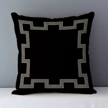 Jauki Pagalvėlė Padengti Juoda Geometrinis spausdinti namo dekoratyvinės Pagalvės užvalkalą už sofa/lova medvilnės patalynė Užvalkalas 45x45cm aikštėje YLA