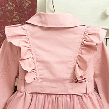 Mergaičių Suknelės Rudenį Vaikus, Drabužiai ilgomis rankovėmis Susiėmę Atvartas Princesė Dress Dideli Vaikai Švarkelis 5-13Y