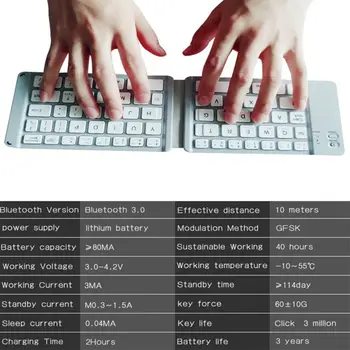 Nešiojamas Sulankstoma Klaviatūra, Belaidžio Bluebooth Klaviatūra 67 Klavišus PC Nešiojamas Tbalet Išmanųjį telefoną