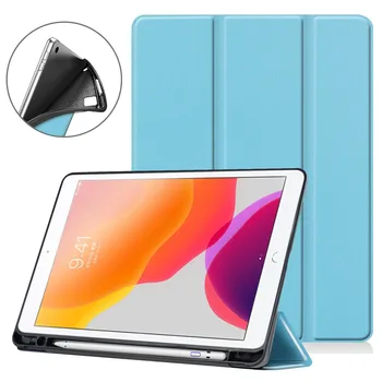 Nešiojamų Tablet Stand Case For iPad 10.2 Oro 3 Pro 10.5 Atveju 2019 Kietos Odos, atsparus smūgiams Apsauginis dėklas Su Pieštukas Turėtojas