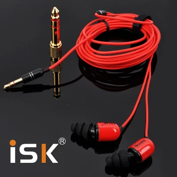Originalus ISK SEM6 Profesinės Montoring laisvų Rankų įranga Raudona AUSIES Stebėti Ausinės 3,5 MM+6,3 MM stereo bass už DJ Studio įrašymas