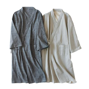 Tradicinis Japonų Sleepwear laisvo Stiliaus Poros Drabužiai Moterims, Vyrams, Medvilnės Pižama, Minkšti, Patogūs Kimono Yukata Pižamos Skraiste