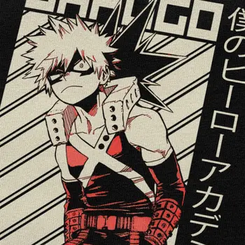 Naujovė Vyrų Boku No Herojus akademinės bendruomenės Marškinėlius Trumpas Rankovėmis Grynos Medvilnės Tee O-kaklo Laisvalaikio Anime, Manga Katsuki Bakugo T-shirt Merch