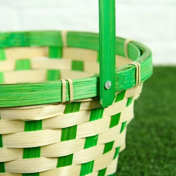 Vytelių krepšelį, bambuko, 21x21x10 / 24 cm, žalia 2054239 virtuvės patogumas