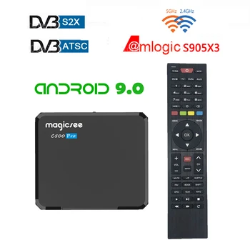 Magicsee c500 Pro s905x3 Android Tv Box Skaitmeninis Palydovinis Imtuvas: DVB-S2X/ATSC, DVB Android 4k tvbox Už Meksika / JAV / Kanada