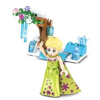 Kitoz 8-in-1 Anna Elsa Kibirkšties Ledo Pilis Undinė Kristoff Princesė Sniego Karalienė Kūrimo Bloką Žaislas mergina, suderinamas su