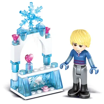 Kitoz 8-in-1 Anna Elsa Kibirkšties Ledo Pilis Undinė Kristoff Princesė Sniego Karalienė Kūrimo Bloką Žaislas mergina, suderinamas su