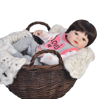 KEIUMI Tikroviška 23 Colių Full Silikono Reborn Baby Doll Realus Kūdikis Reborn Boneca Menina Didmeninė Vaikams Gimtadienio Dovanos