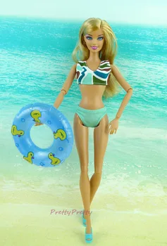 10 VNT./Daug Cute Lėlės Plaukimo Plūduro Mini Blue Beach Maudymosi Lifebelt Žiedai Barbie Lėlės 12