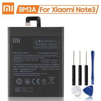 XiaoMi Originalią Bateriją BM3A Už XiaoMi Note3 3 Pastaba Naujas Autentiškas Telefono Baterija 3400mAh