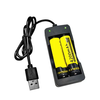 VOXLINK USB 18650 Baterijos Kroviklis Black Dual Dėl 18650 Li-ion Baterija 3.7 V Įkraunama Ličio Baterija, 